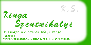 kinga szentmihalyi business card